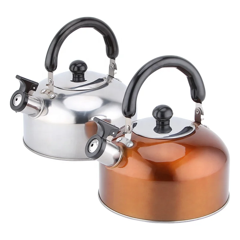 Stainless Steel Durable Silver Coffee Pot Induction Teapot Whistling Kettle Spout Tea Kettle With Bakelite Handle