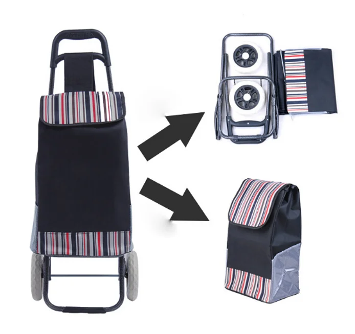 Supermarket lightweight foldable Shopping Trolley Replacement Bag Vegetables wholesale factory portable folding carts