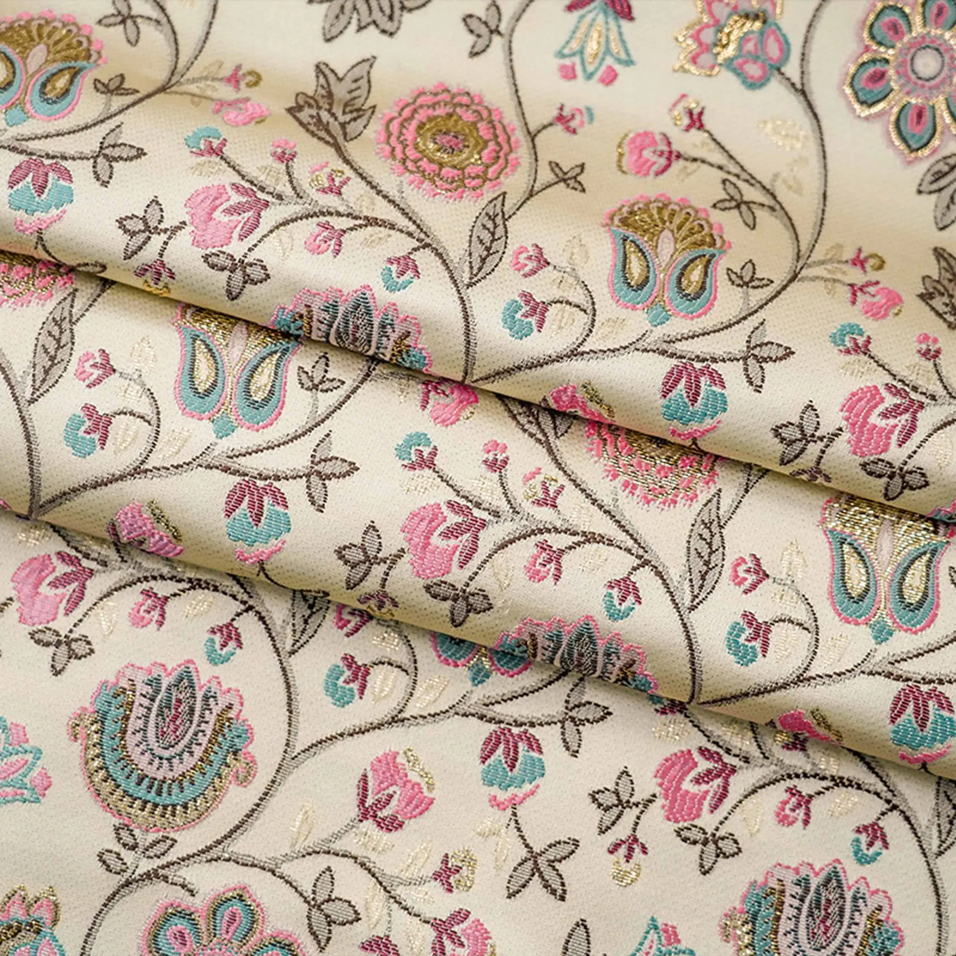 New Arrival 2024 Textile Fabric Quality 3D Jacquard Elegant Flowers 100% Polyester Brocade Fabric for Dress