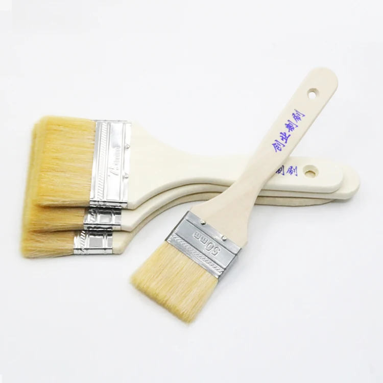 Industrial DIY Grade Goat Hair Wall Paint Brushes Chip Paint Brushes Wood  Handle Polishing Brushes-Customizable  Synthetic