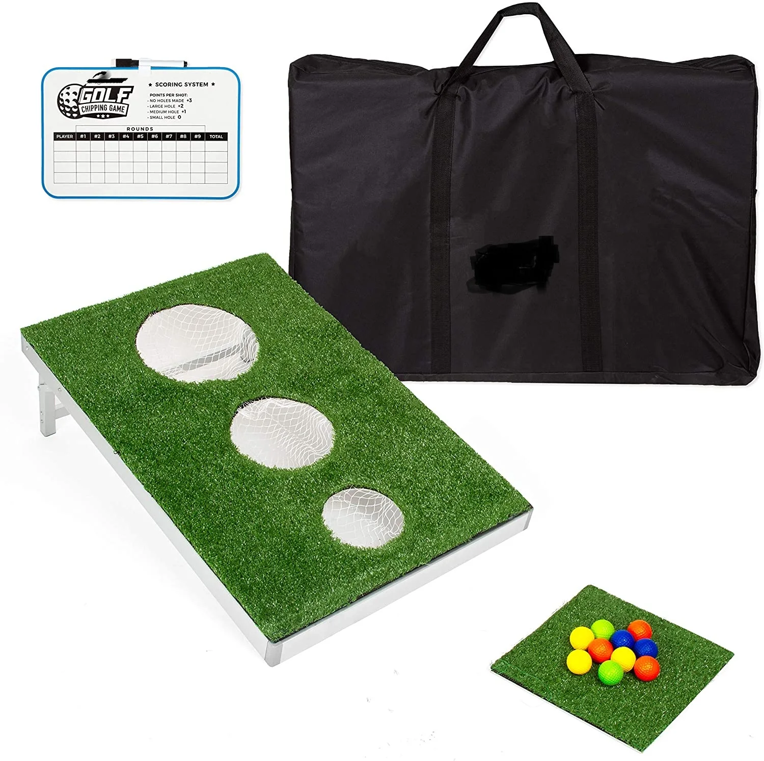Golf Chipping Game for Adults and Kids - Two Player Golf Cornhole Mens Lawn Game