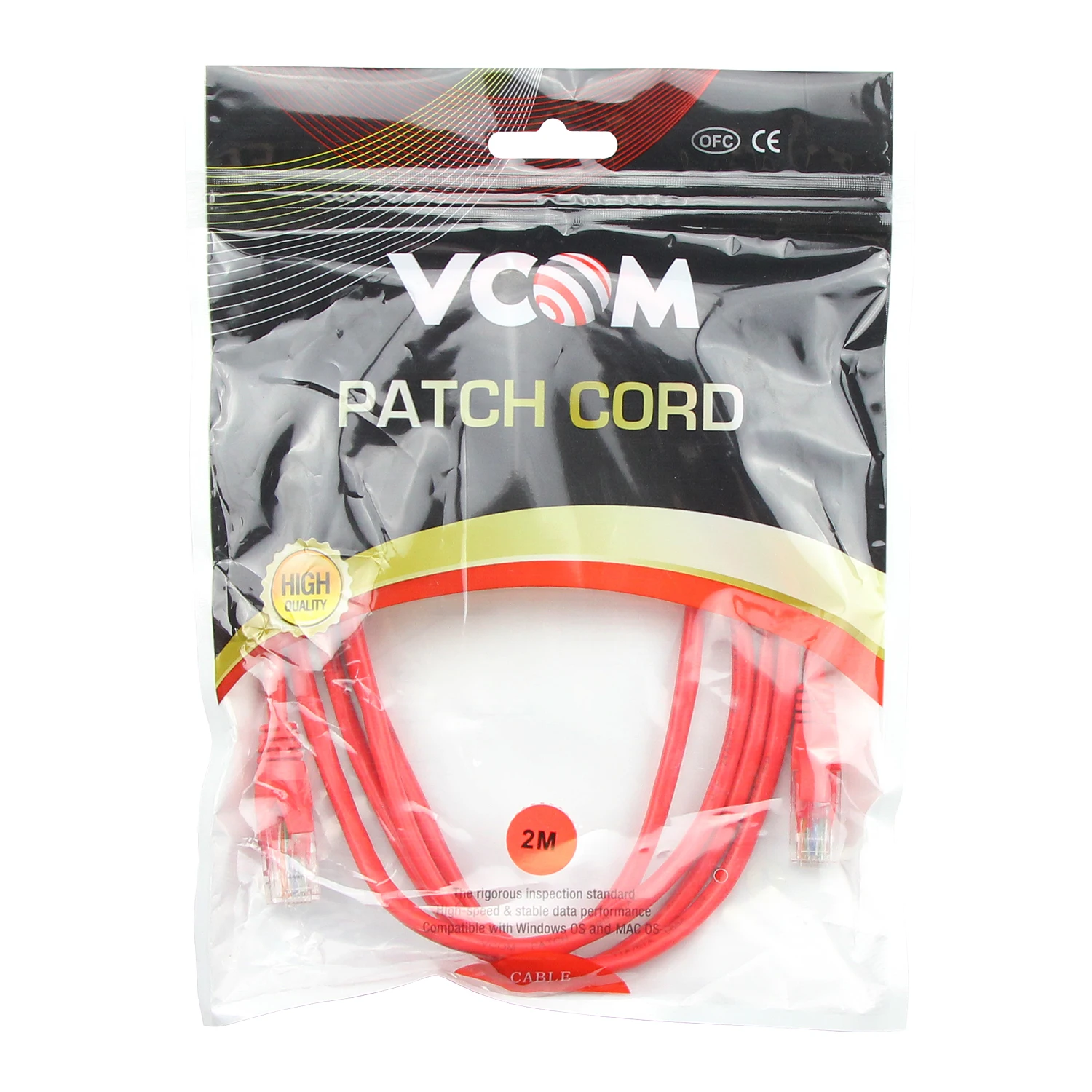 VCOM Patch Cable 4 Pairs Twisted Bare Copper 0.5 BC RJ45 UTP Cat 5e Lan Cable Ethernet Patch Cord