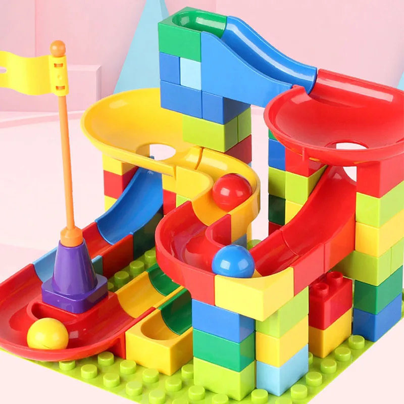 Детская горка с большими частицами в сборе, интеллектуальное просвещение, Детская сборка, игрушка, строительные блоки, модель