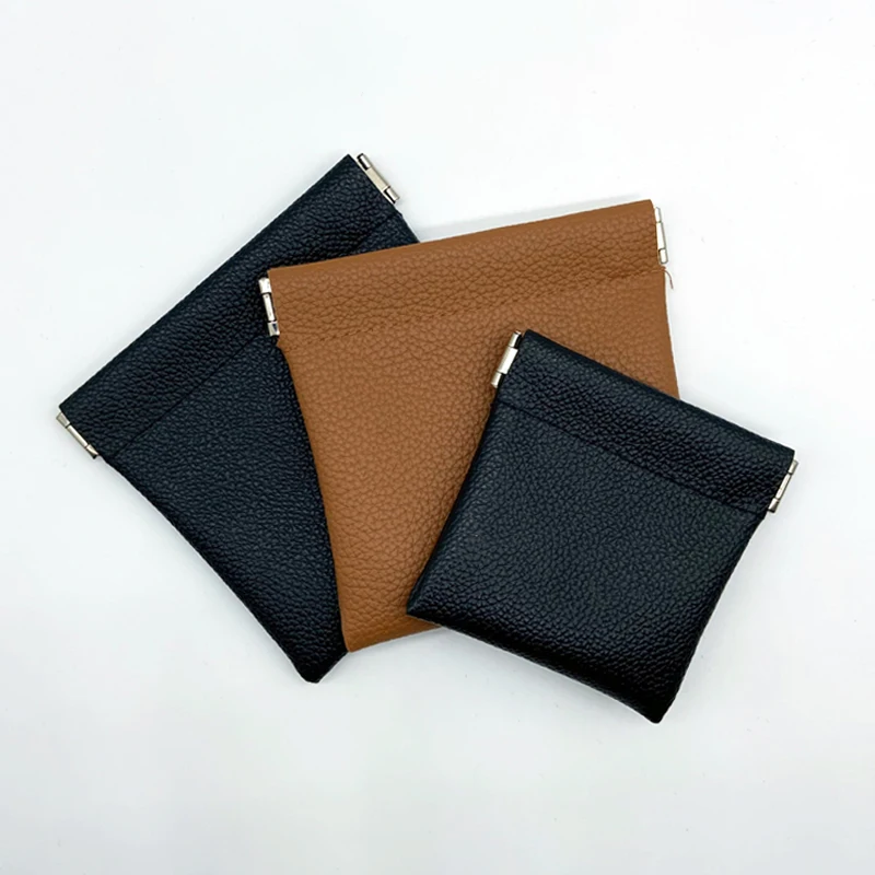 Custom High Quality Wholesale Pu Leather Mini Coin Wallet With Magnetic Clip