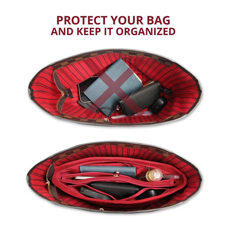 OEM ODM newest Italian Alcantara purse handbag accessories insert bag organizer