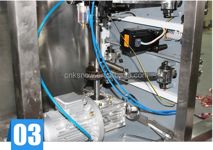 Three side/four side automatic tomato paste packing machine counting the tomato sauce volume by air cylinder