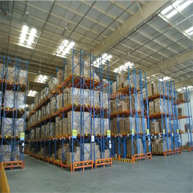 Двойные глубокие паллетные вертикальные стеллажи для склад