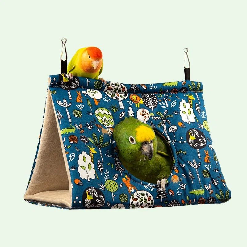 Hot Selling Soft Warm Cotton Hanging bird tent Swing triangle nest house with station stick hammock