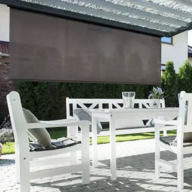 Solar Reflected Waterproof Drop Screen Pergola Side Screen With Visual Transmission