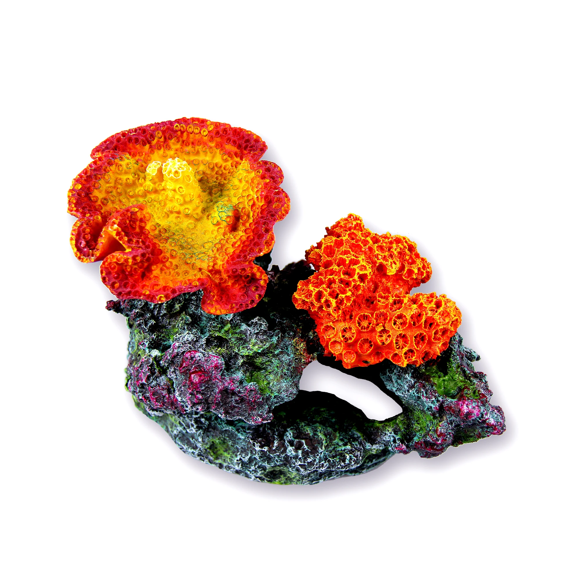 Fish tank with artificial reef coral aquarium accessories