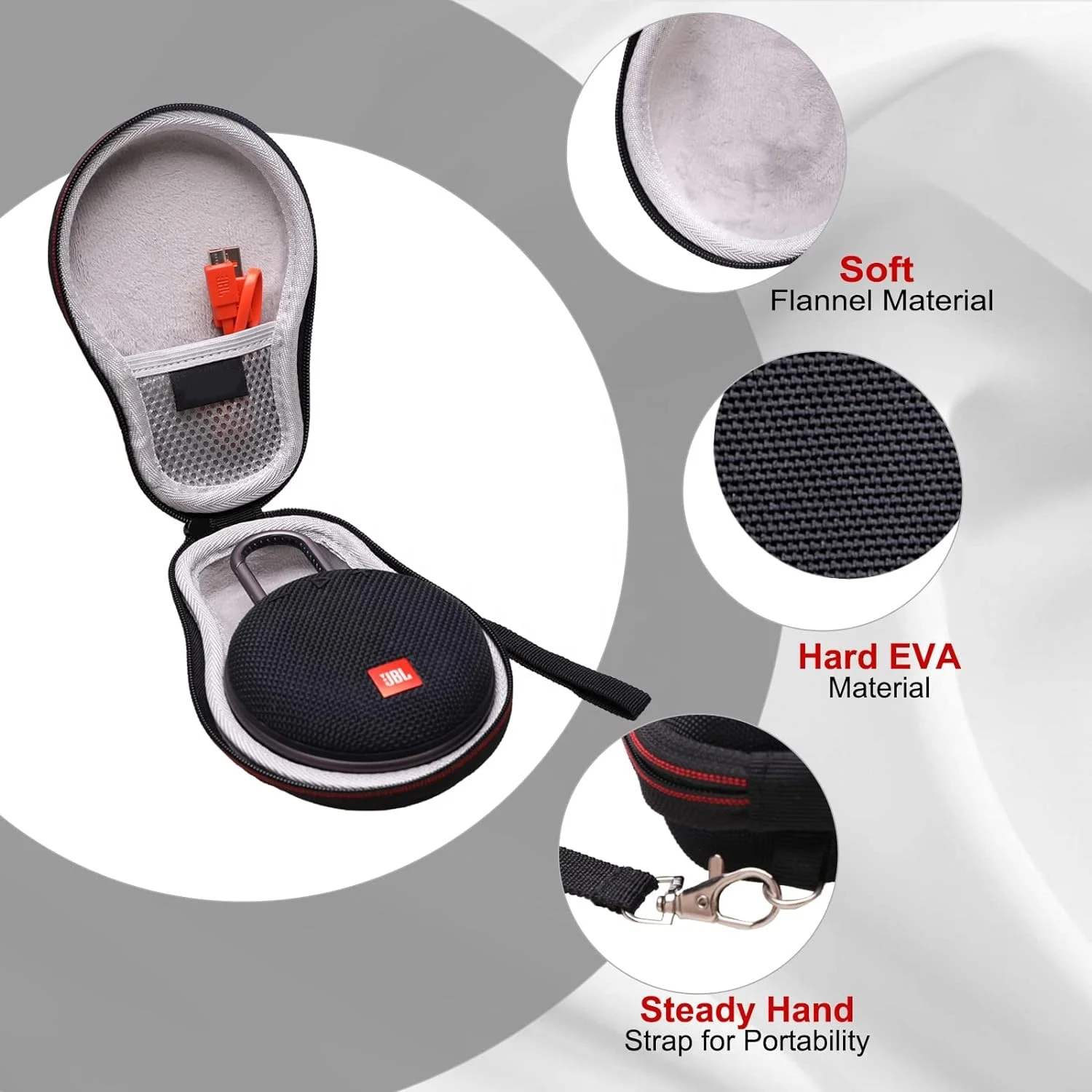 Custom Smell Proof Portable Bluetooth Speaker Box Carrying Case for JBL Clip 3 Other Special Purpose Bags Hard Travel EVA Cases