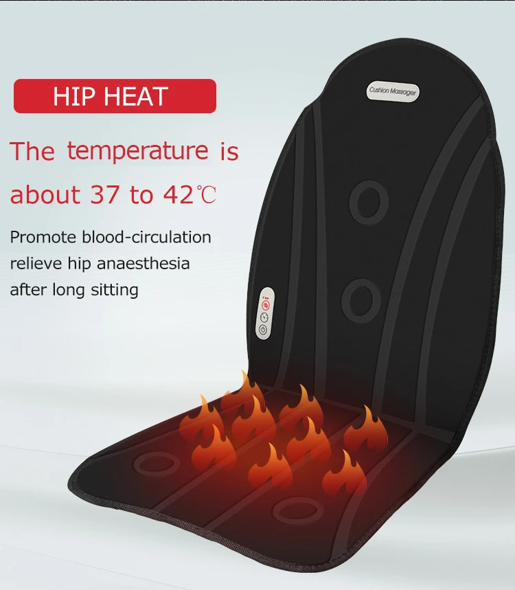 
Hot Selling Portable Full Body Vibration Massage Mat Car Seat Massage Cushion with Heating Use for Car Home Office 