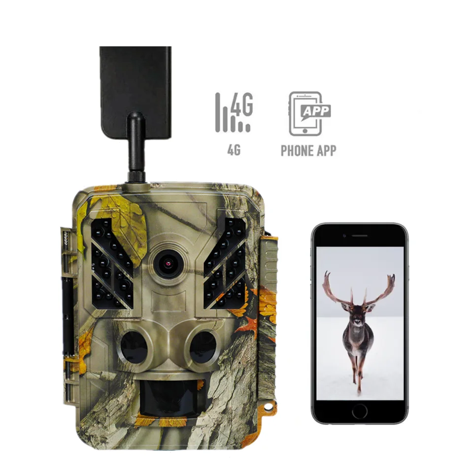 48MP Game Trail Camera 256G SD Card 4G LTE Night Vision Motion Activated Waterproof Wildlife Deer Outdoor Hunting Camera