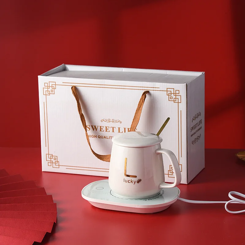 Customized Packaging 55 Degree Smart Constant Temperature Heating Smart Ceramic Coffee Mug