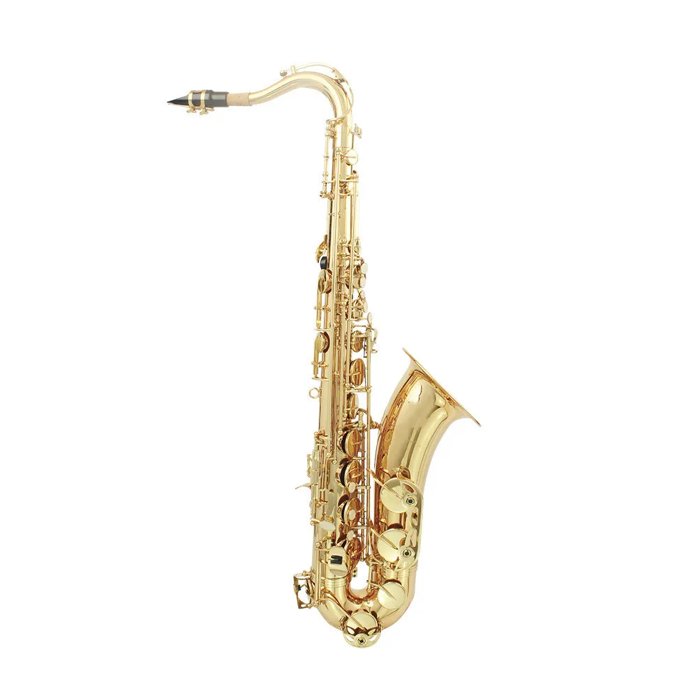 Luxurious Instrument  Gold  Bb Tenor Saxophone  Chinese Made Tubular Body Carved Saxophone