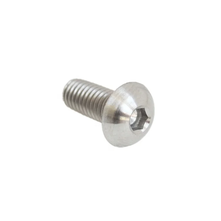 High strength ISO7380 M8 hexagon socket button head dome head mushroom head GR5 Ti-6al-4v titanium screws bolts for bicycle