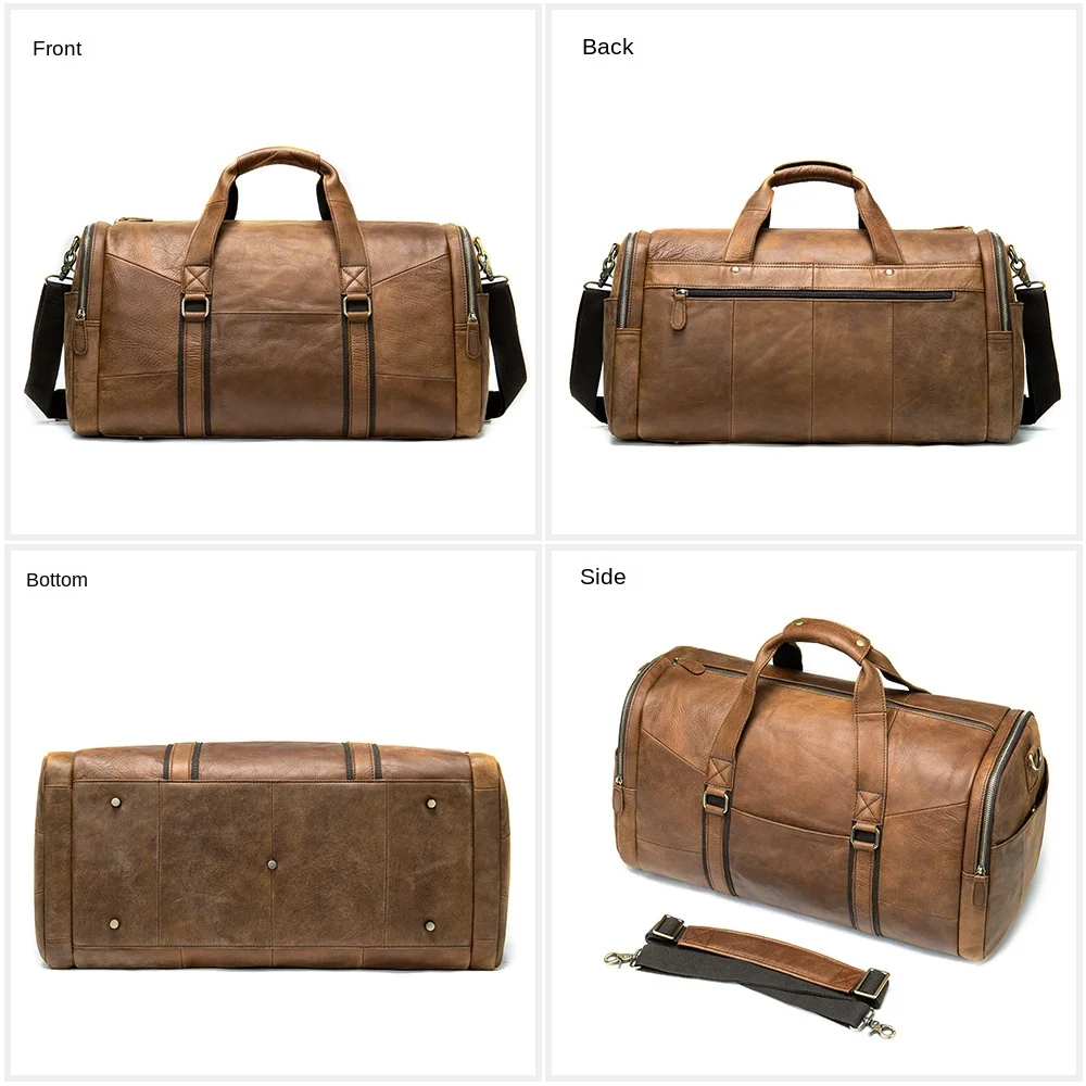 Organiser Private Label Water Proof Duffel Genuine Leather Luggage Set Designer Famous Brand Sport Travelling Bag