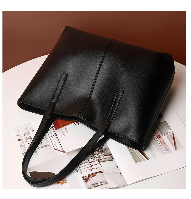Hot Sale Black Leather Tote Bags Women Handbags Ladies Shoulder Sling Bag Women Big Totes Handbag Wholesale