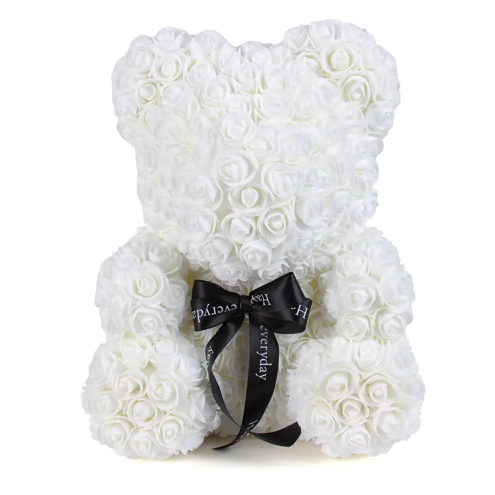 Popular And Premium Rose Flower Teddy Bear In Clear Gift Box