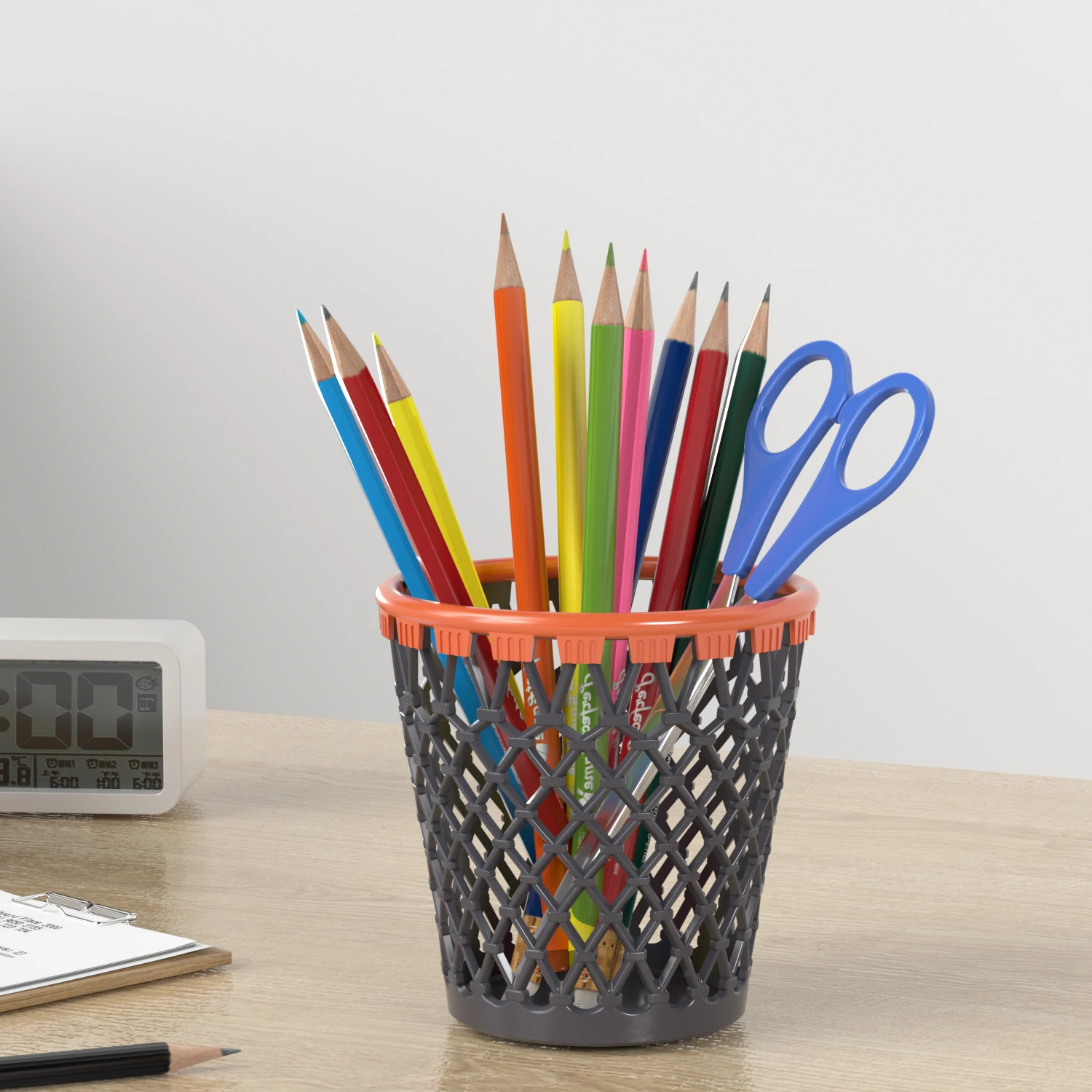 Home Decoration Modern Luxury Funny Morden Mesh Round Desktop Storage Series Stationery Organizer Pen Holder