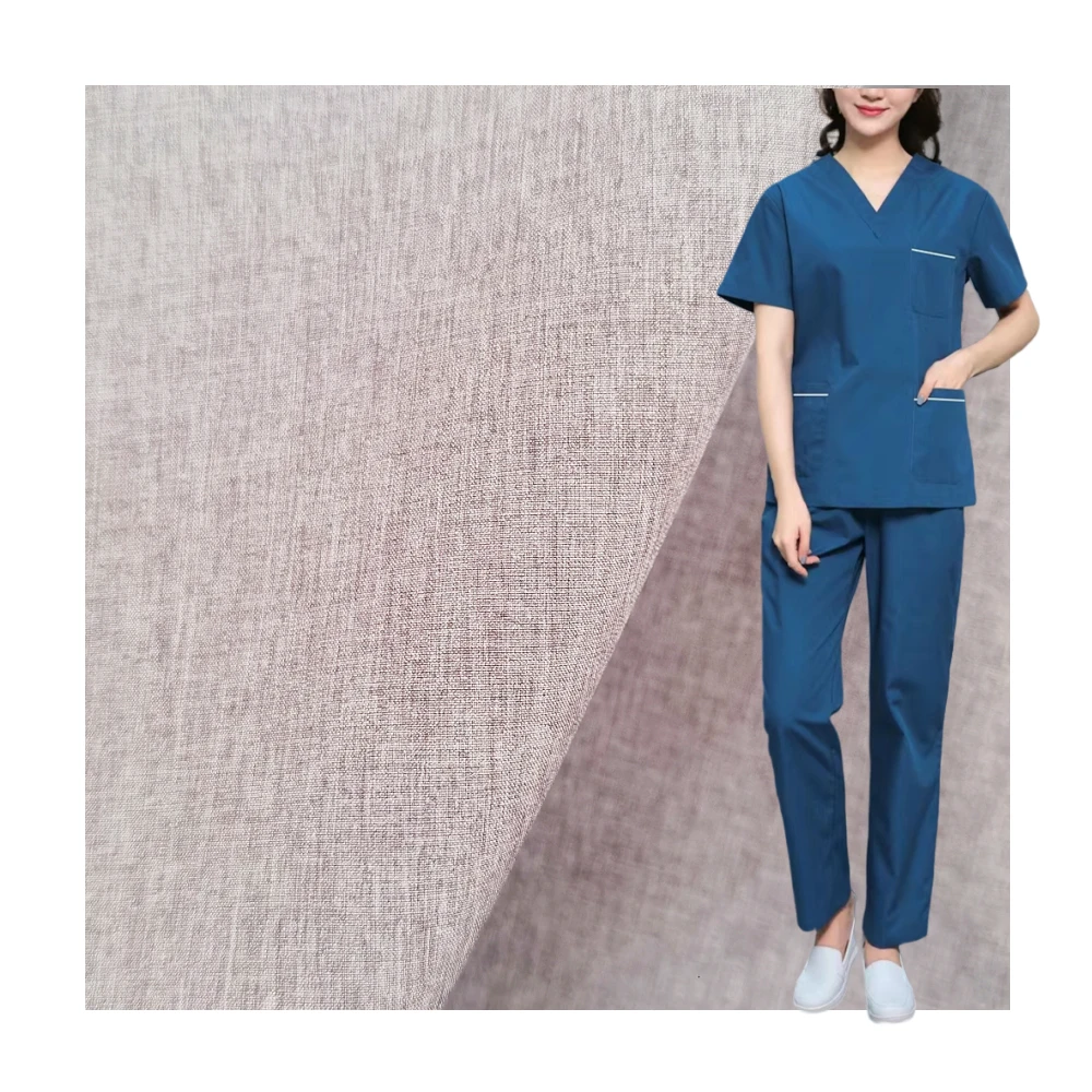 Manufacture soft handfeeling polyester spandex fabric nurse clothing fabric scrubs fabric