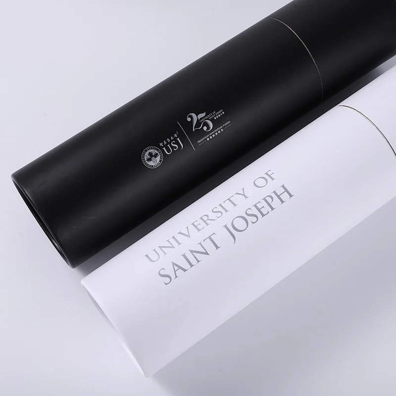 black Customized cylindrical carton home gift circular carton printing logo jewelry paper tube packaging