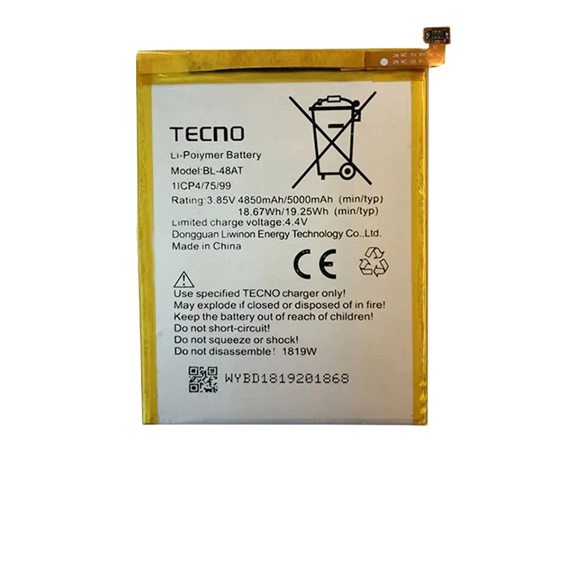Customized Different Type Cell Phone Battery High Quality TECNO Mobile Phone Battery