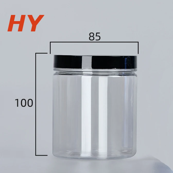 High Quality empty 500 ml bottle candy clear food grade plastic pet jar