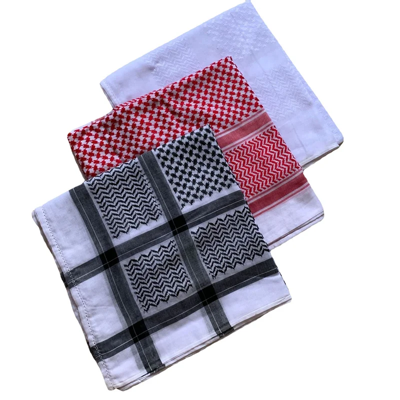 Newest light weight Wholesale High Quality Yashmagh Shemag Scarf Men Arab Hijab Keffiyeh White Shemagh With Tassel