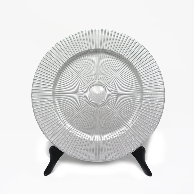 13Inch Gold Borosilicate Glass Plastic Wedding Decorative Charger Plate