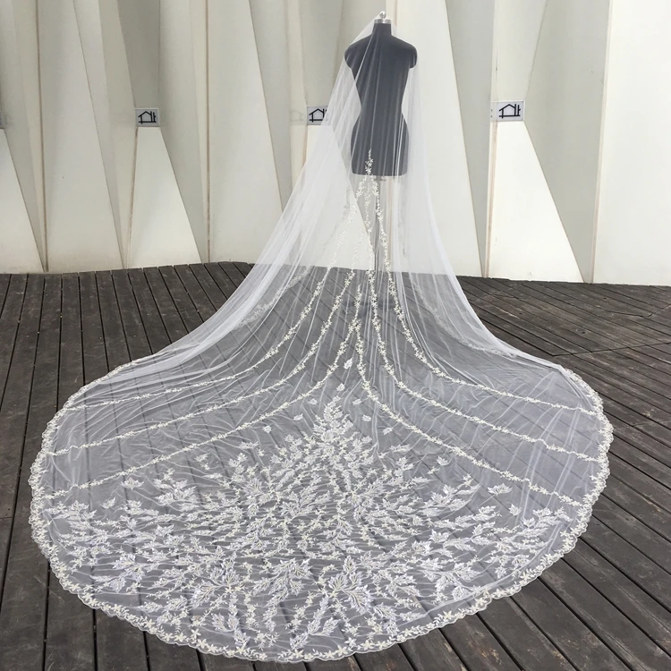 
2021 New Design China Supplier Wholesale Cathedral Wedding Veils For Bridal 
