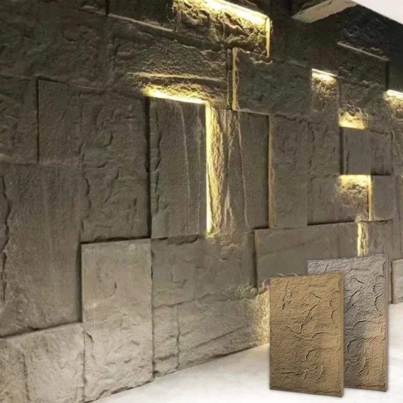 Hot Sale Beautiful Design Polyurethane Faux Rock Waterproof Background Exterior Decorative Wall Panels Pu Stone Wall Panels