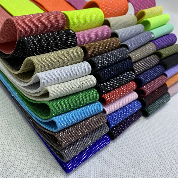 4cm high stretch waist skirt waist elastic band double-sided silver wire encryption high elastic color rubber band