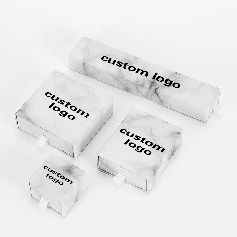 Custom Mini caja de joyeria earring rings necklace luxury gift box sliding paper box drawer jewelry packaging box