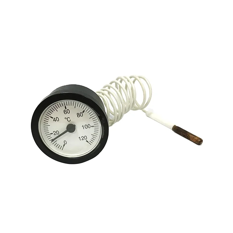 Dial 52mm high temperature capillary thermometer water heat thermometer with capillary tube