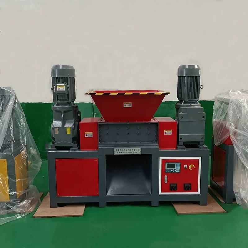 Trituradora de eje doble personalizada para triturar acero de neumaticos de plastic