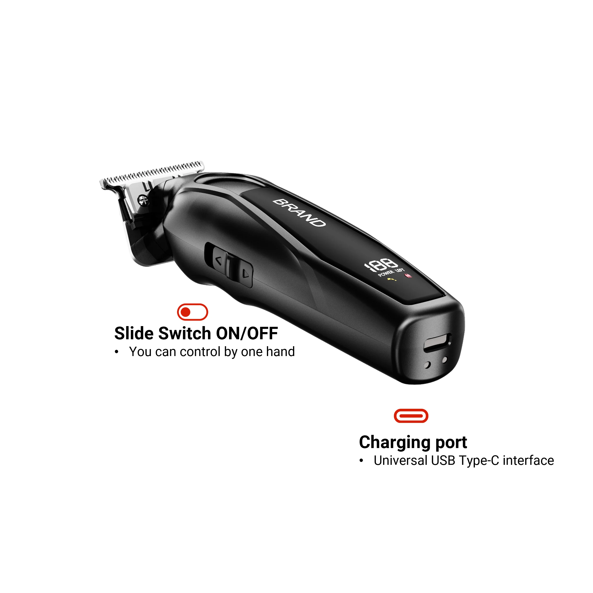 AL-255S Professional Cordless Rechargeable Barber Hair Clippers T-blade Precision Detail Trimmer With Ultra-sharp Blade