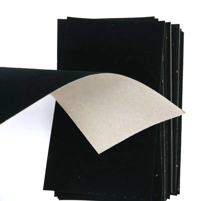 Grey back board black flock velvet paper cardboard sheets