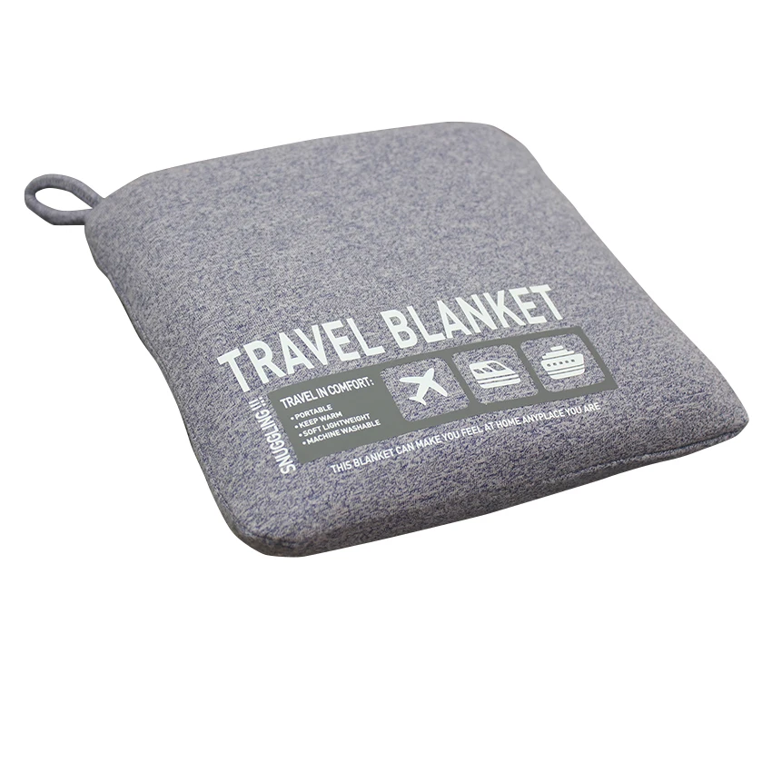 2 in 1Pillow Blanket With Zipper Foldable Airline Travel Blanket