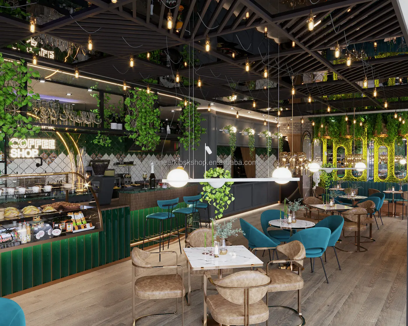 Pioneer Exclusive Coffee Counter Decor Popular Coffee Shop Design