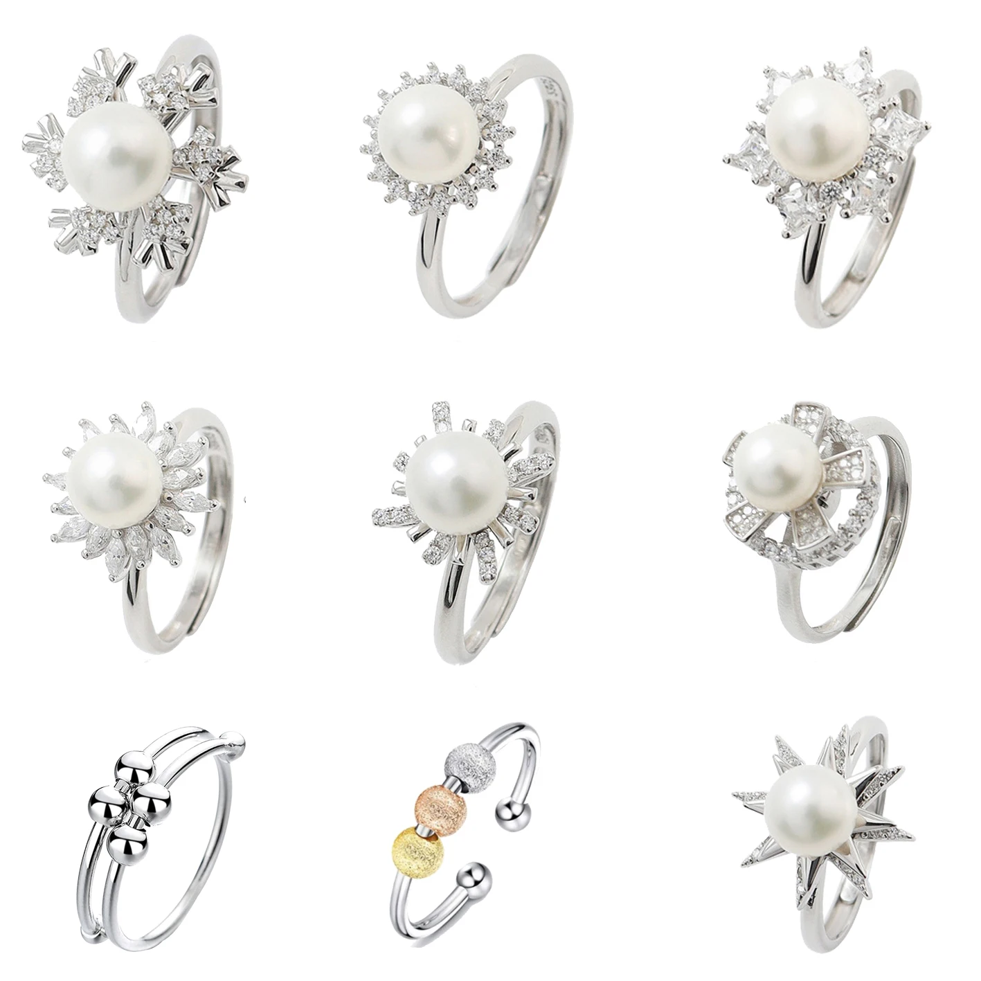 Vintage Game Machine Jewelry Fidget Ring Titanium Steel Rotate Freely Anxiety Ring for Party