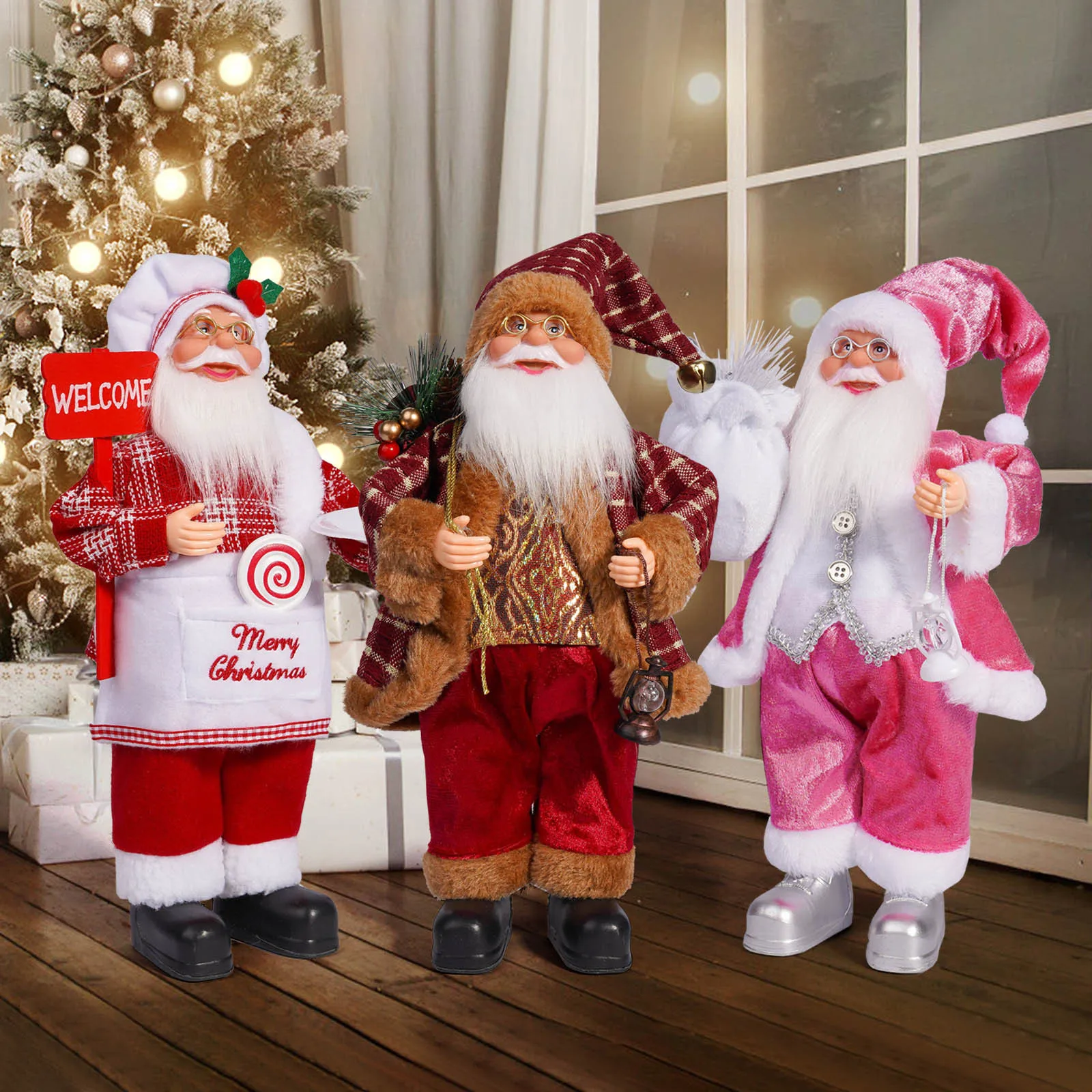 A212 12 inch Santa Claus doll standing posture Santa Claus doll window decoration supplies gifts