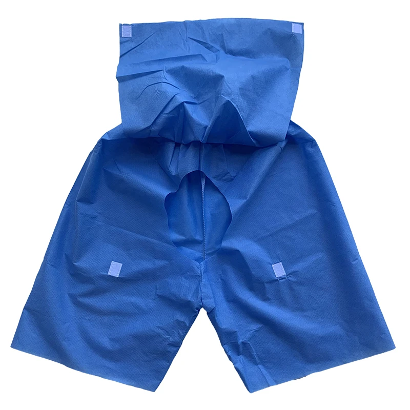 Hospital medical nonwoven Endoscopy Shorts disposable Colonoscopy pants SMS exam shorts with hole in the back