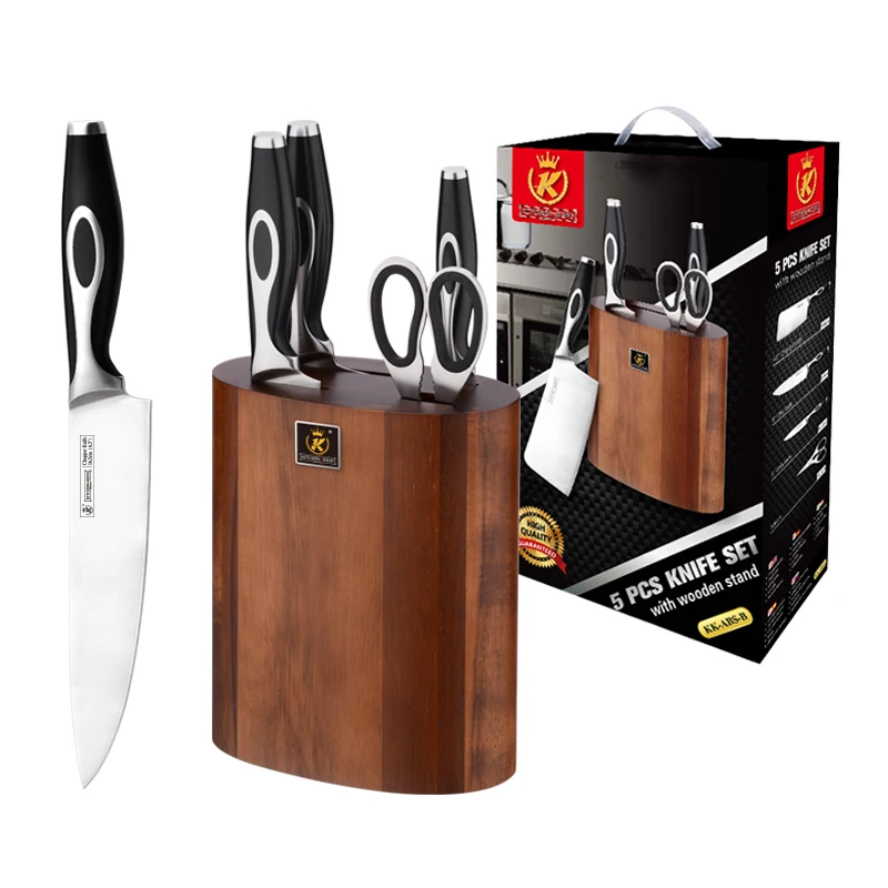 Кухня повар 5 штук в упаковке профессиональная Ресторан нож для кухонных керамических ножей Нож измельчителя нож шеф-повара из высокоуглеродистой стали с деревянной подставкой