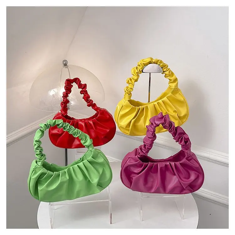 I-0300 Fashion  Pattern Shoulder Bags for Women Small Handle Underarm Bag Clutch Luxury Solid Color Female Handbag