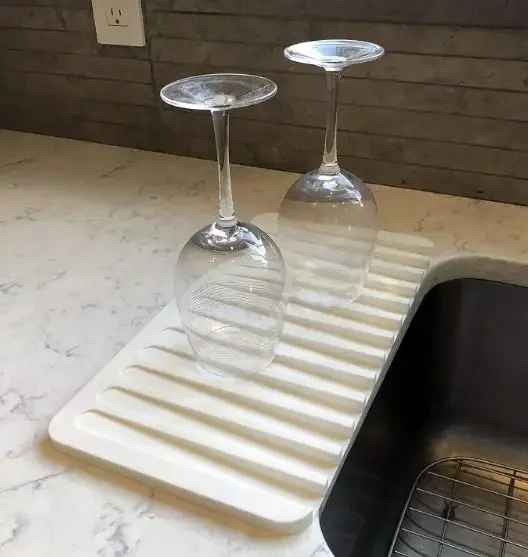 Silicone Dish Drying Mat rack Silicone Dish Drying Mat for Kitchen Counter, Slip Resistant Dishwasher Mat Heat Resistant