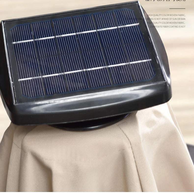 Giant 10ft Solar Charge LED Light Cantilever Offset Parasol Sun Solar Panel Solar Light Umbrella