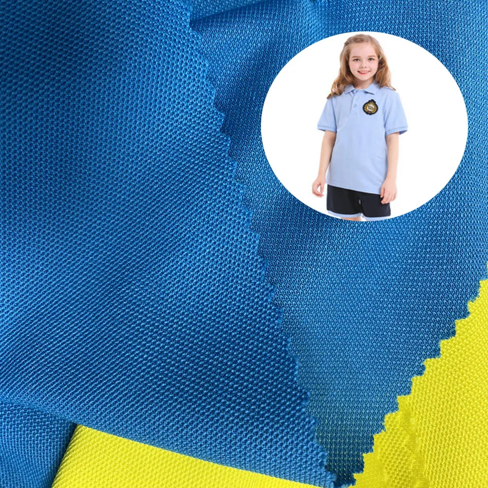 100% polyester 180GSM 200GSM polyester PK pique fabric for William hill jacket polo school shirt fabric