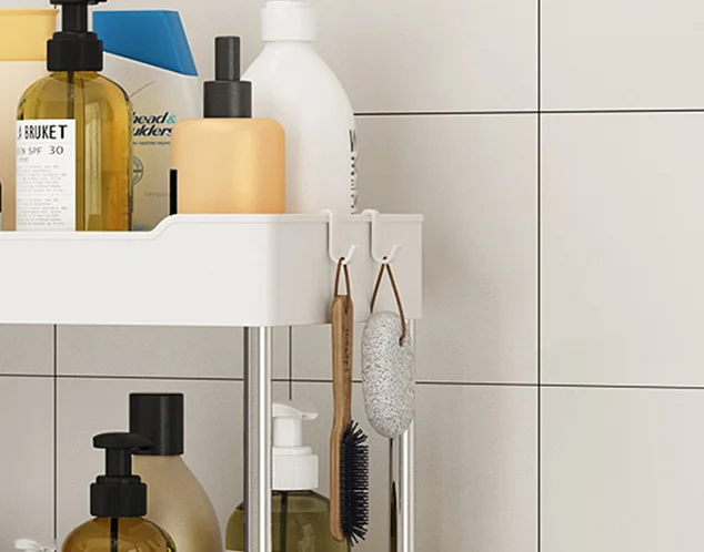 Lavinia Modern Wholesale Hot Sale Plastic Stainless Steel Bathroom Shelf With Pulley