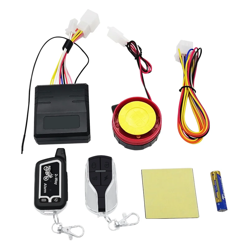 Fashion remote control Automatic Emergency anti-theft general 12V Motorcycle two way alarm system with LCD instruction